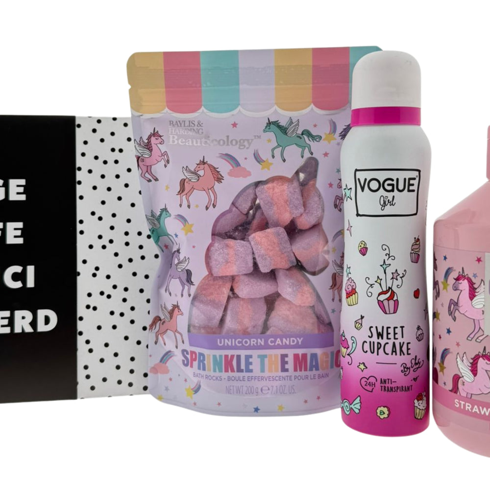 Unicorn Verjaardag Cadeauset met Douche & Bad - Deo en Chocoladewens Gefeliciteerd