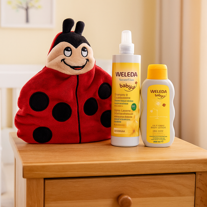 Weleda Kraamcadeauset Verzorging met Warmteknuffel Lieveheersbeestje