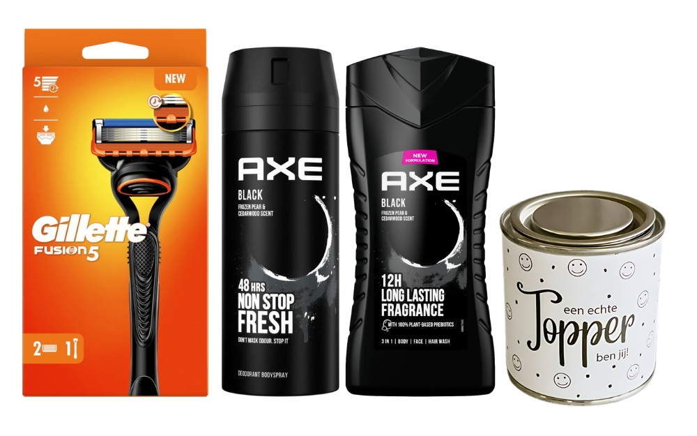Gillette Cadeauset Fushion & Axe Black Topper
