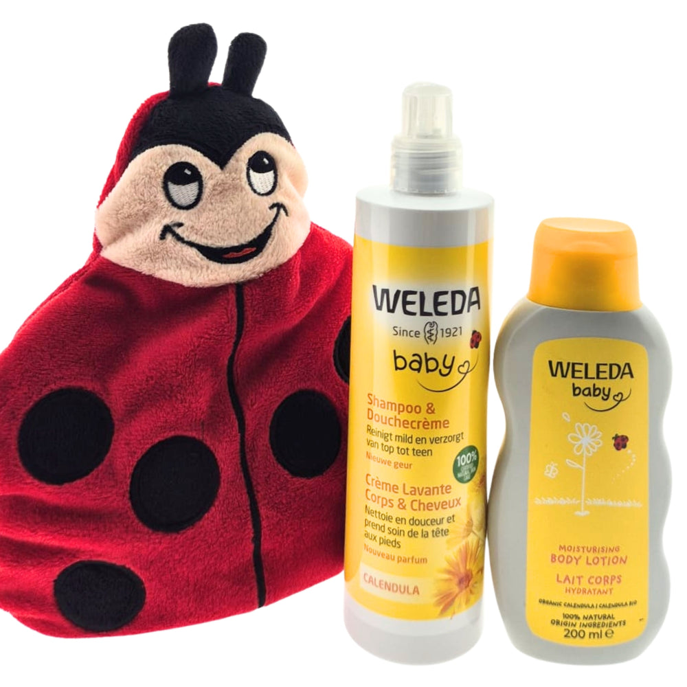 Weleda Kraamcadeauset Verzorging met Warmteknuffel Lieveheersbeestje