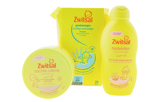 Zwitsal Baby Cadeauset Body Verzorging met Washandjes