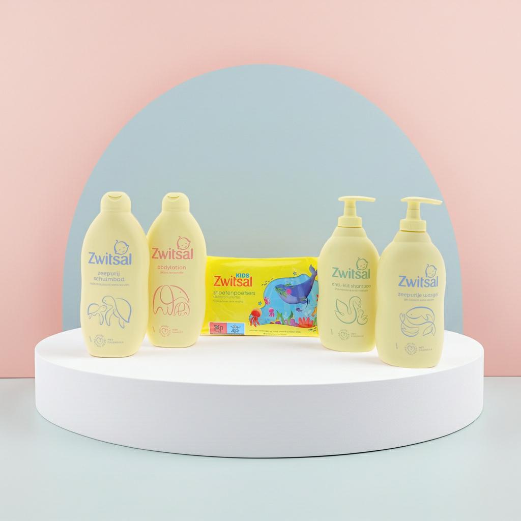 Zwitsal Baby Cadeauset Verzorgingsset Groot Formaat 4x400 ml met Snoetenpoetsers