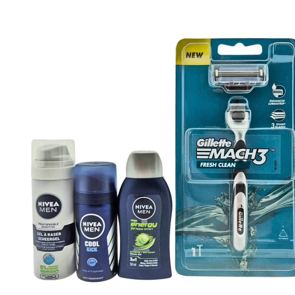Nivea Men Cadeauset Mini & Gillette Mach 3