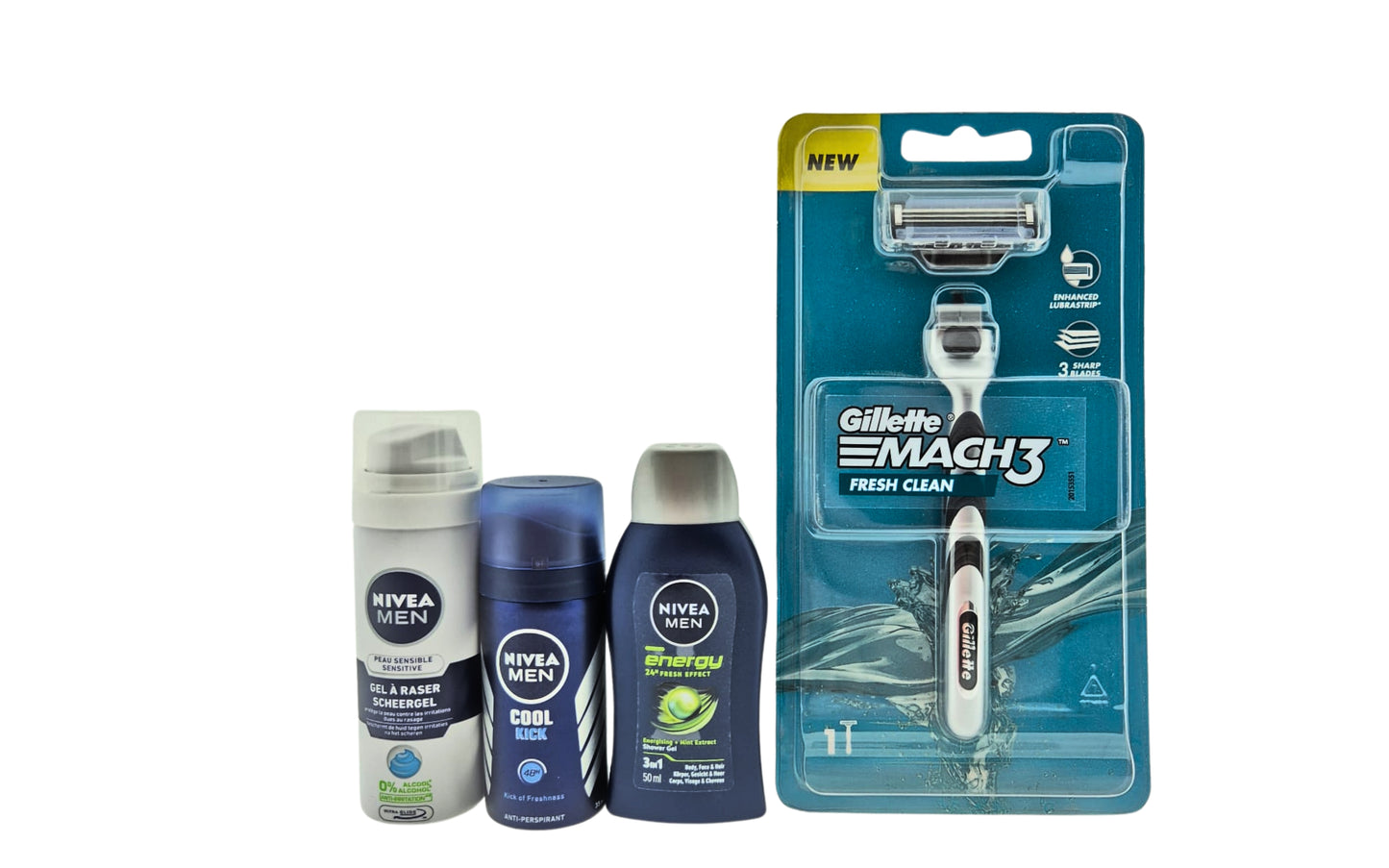 Nivea Men Cadeauset Mini & Gillette Mach 3