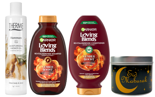 Loving Blends Cadeauset Ramadan Suikerfeest Gember Boost & Therme Doucheolie Hammam