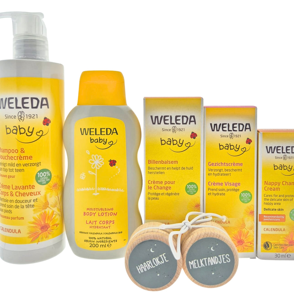 Weleda Baby Cadeauset Luxe Verzorging met Haarlokje & Tandjes bewaardoos