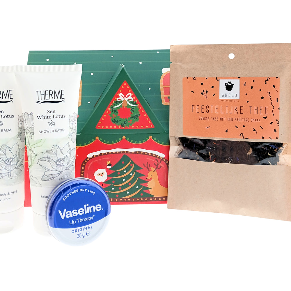 Therme Cadeauset Zen White Lotus Douche, Vaseline Blikje, Feestelijke thee