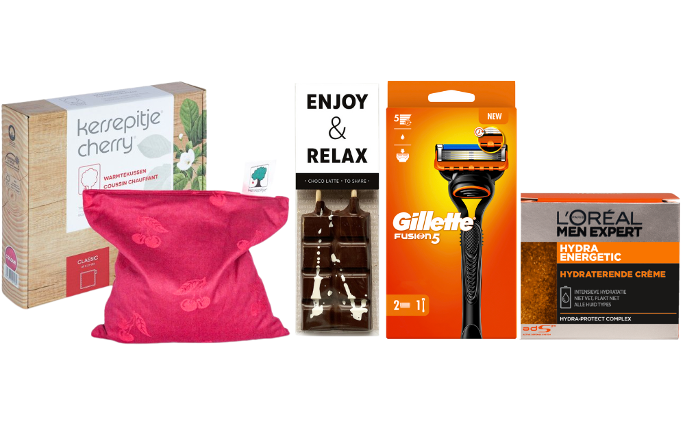 Gillette Cadeauset Warme Kerst Chocolade & Warmtekussen Fushion 5 & Men Expert