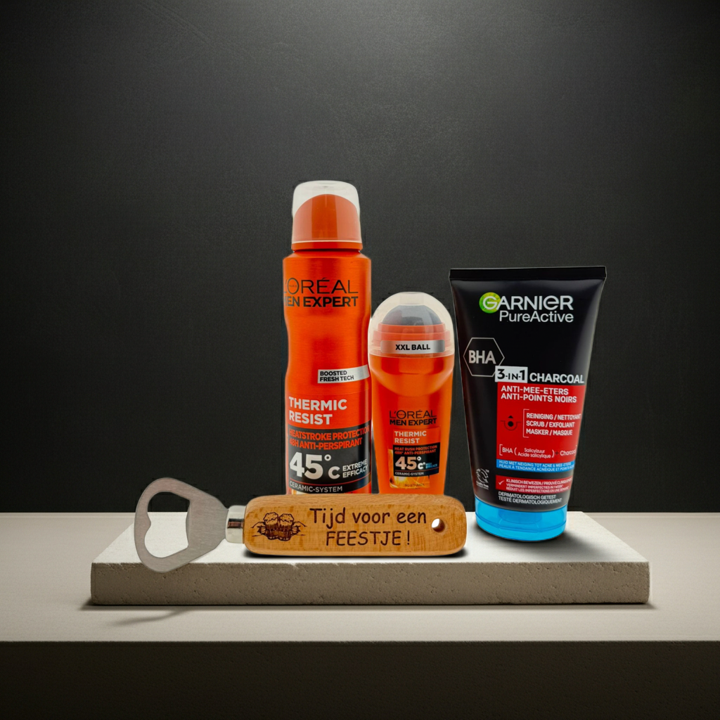 Loreal Men Expert Cadeauset Deo & Gezichtsverzorging met Bieropener Feestje