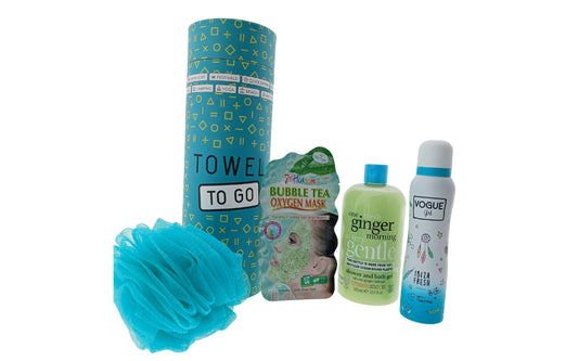 Vogue Luxe Verzorging Cadeauset met Handdoek - Deo - Douche - Masker & Puff