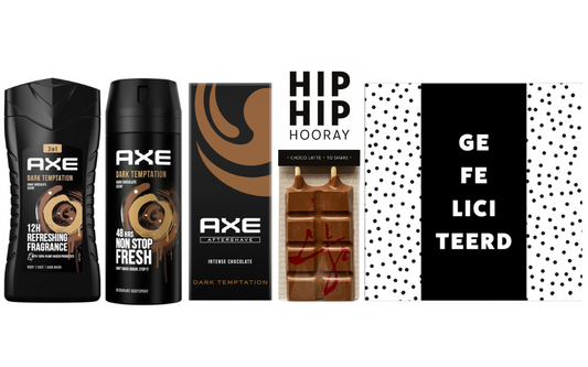 Axe Cadeauset Dark Temptation Gefeliciteerd Chocolade