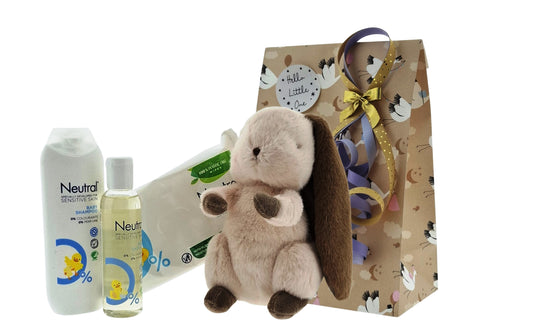 Neutral Baby Cadeauset met Knuffel van Bunnies by the Bay