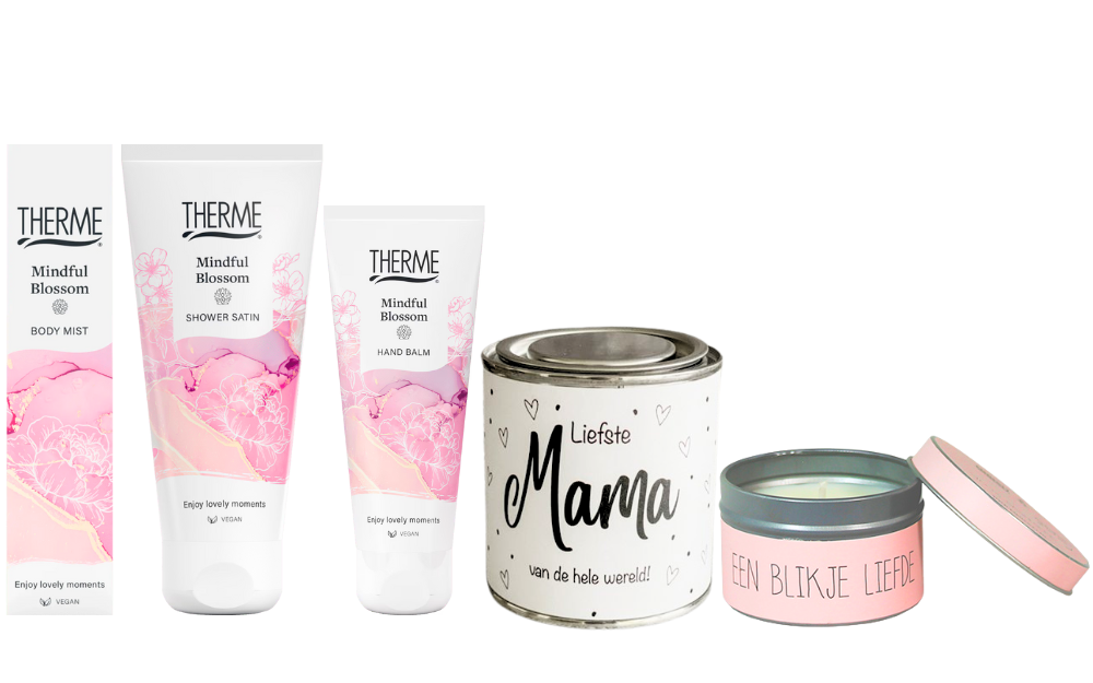 Therme Cadeauset Mindful Blossom Douche, Body & Kaars Mama