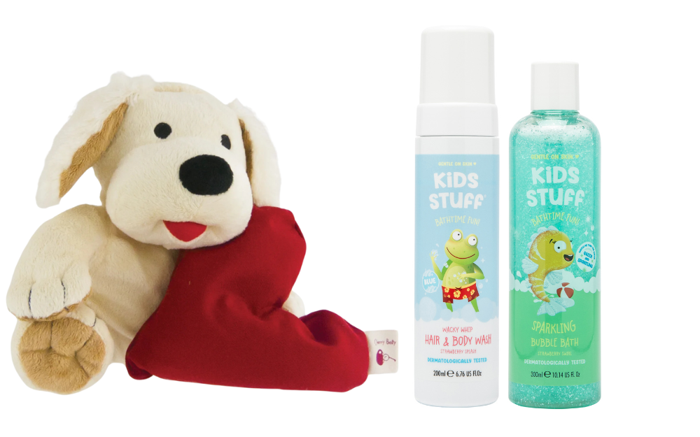 Cherry Belly Cadeauset Kersenpit Warmteknuffel Hond & Kids Stuff Bad Blauw