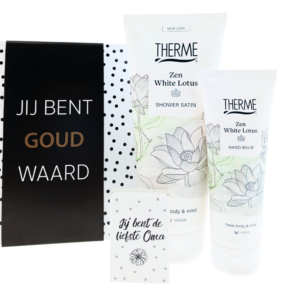 Therme Cadeauset Oma Zen White Lotus Douche - Handbalm & Liefste oma zeep