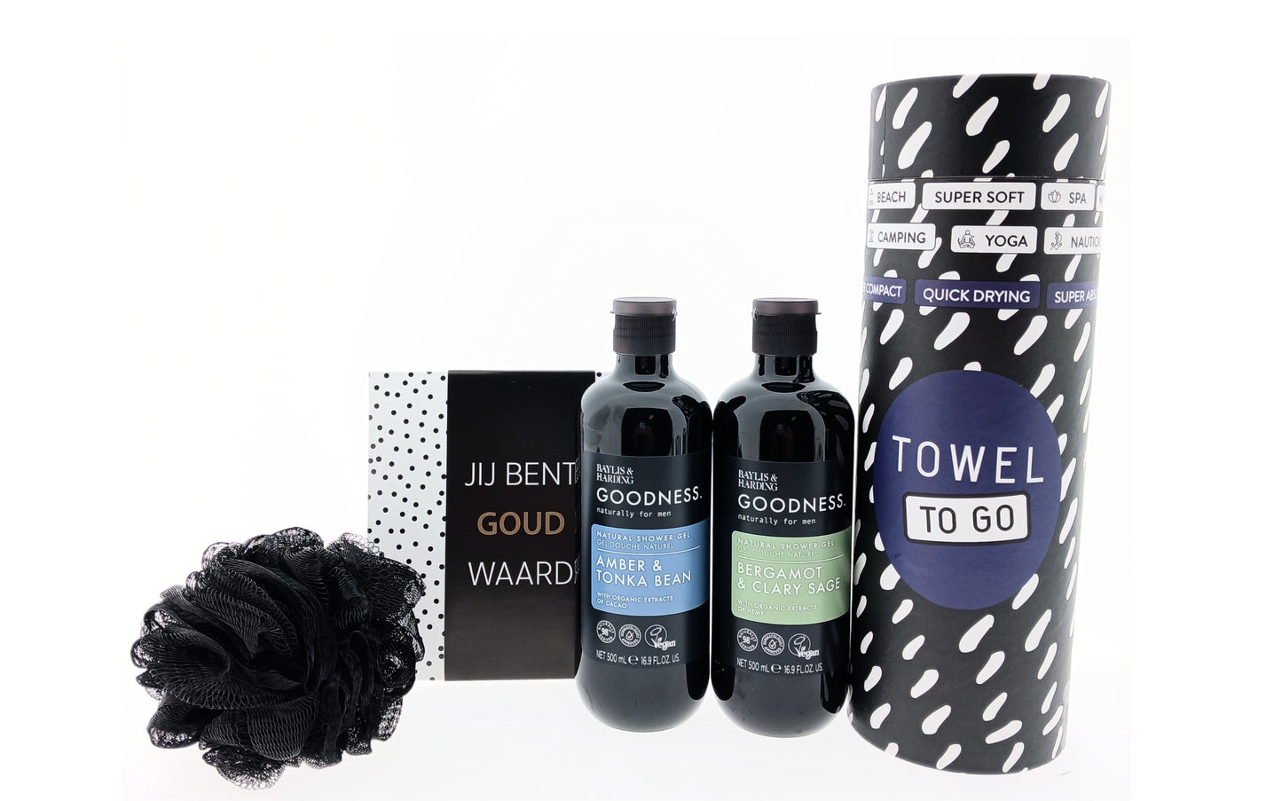 Baylis & Harding Men Douche met Puff Chocoladewensen & Handdoek