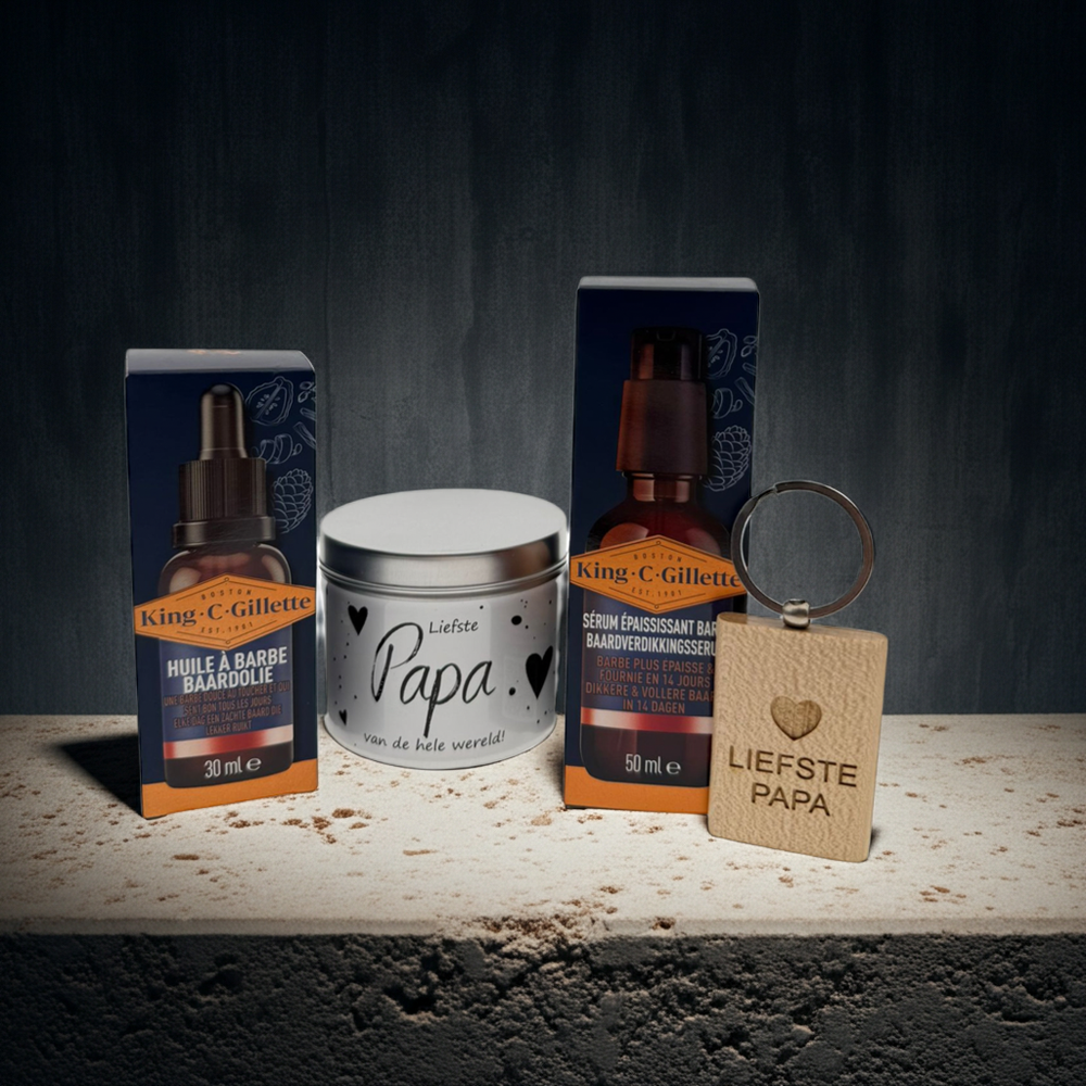 Gillette King Baard Cadeauset met  Snoepblikje Sleutelhanger