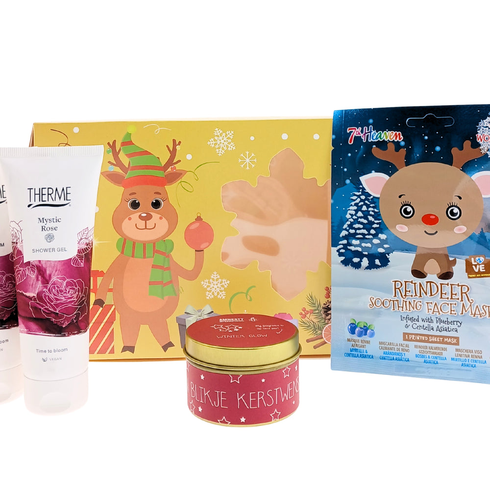 Therme Cadeauset Kerst Mystic Rose Douche - Handbalm - Masker & Kaars Kerstwensen