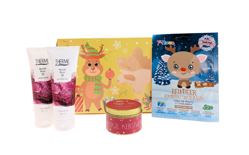 Therme Cadeauset Kerst Mystic Rose Douche - Handbalm - Masker & Kaars Kerstwensen