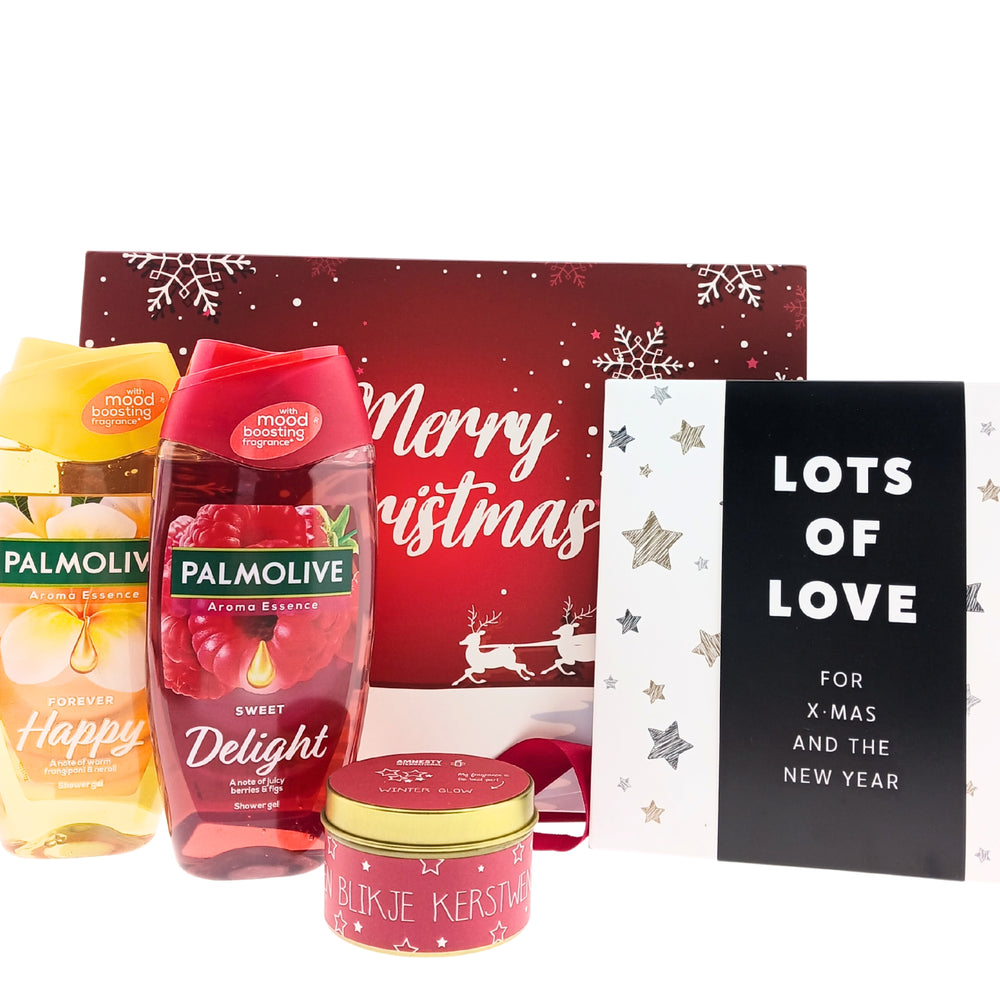 Palmolive Cadeauset Kerst Douche - Chocoladewens & Kaars Kerstwensen