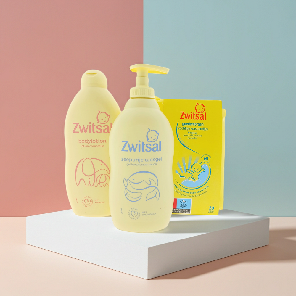 Zwitsal Baby Cadeauset Douche & Body met washandjes