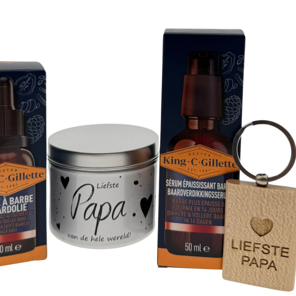 Gillette King Baard Cadeauset met  Snoepblikje Sleutelhanger