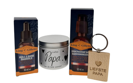 Gillette King Baard Cadeauset met  Snoepblikje Sleutelhanger