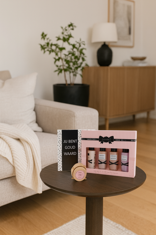 Miss so...? Verjaardag Cadeauset met Mini set - Chocoladewens & Kaarsje