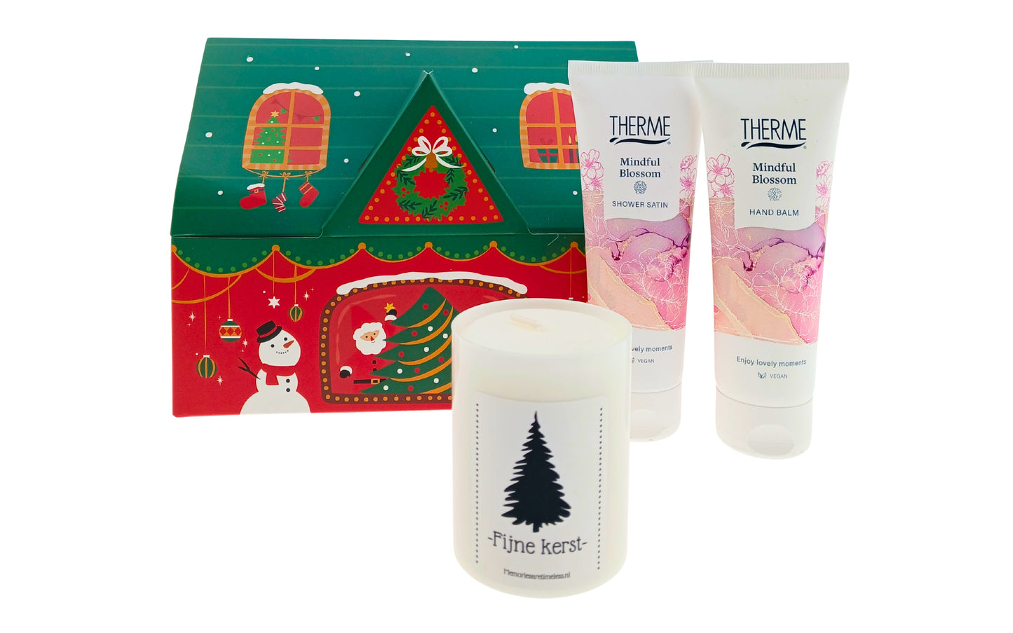 Therme Cadeauset Kerst Mindful Blossom Douche - Handbalm & Fijne Kerst Kaars
