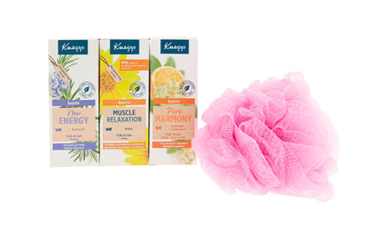 Kneipp Cadeauset Bad Olie New Energy & Active & Roze puff