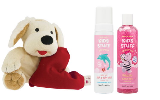 Cherry Belly Cadeauset Kersenpit Warmteknuffel Hond & Kids Stuff Bad Roze