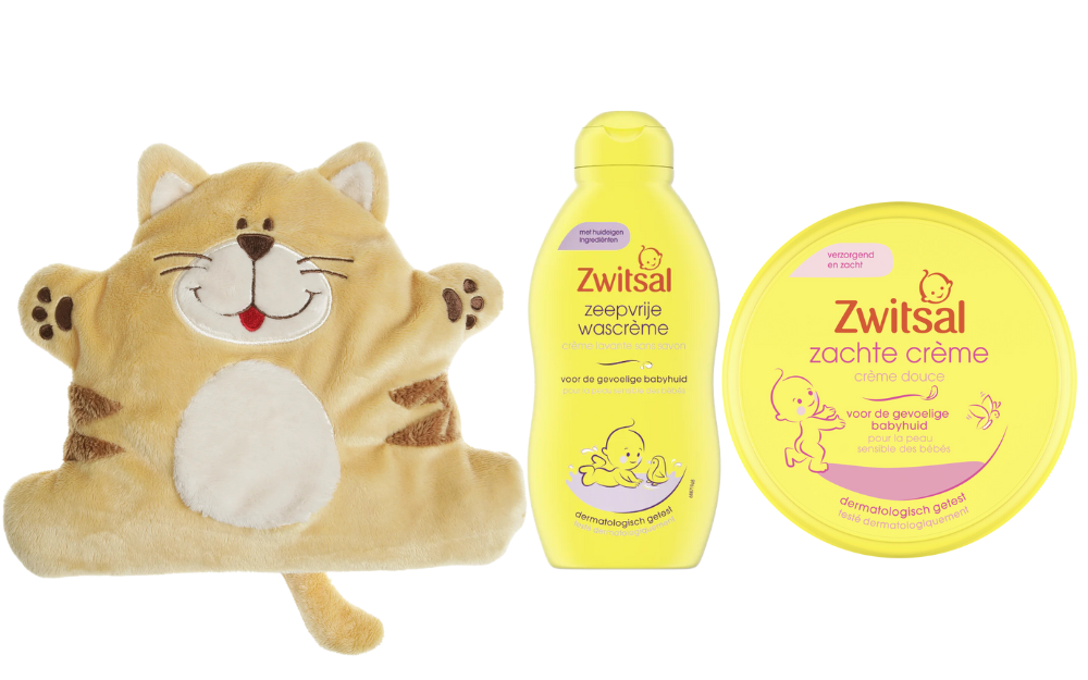 Zwitsal Cadeauset Baby & Cherry Belly Warmteknuffel Kat