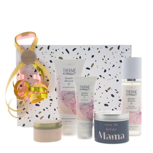 Therme Moederdag Cadeauset Mindful Blossom Douche, Body & Kaars
