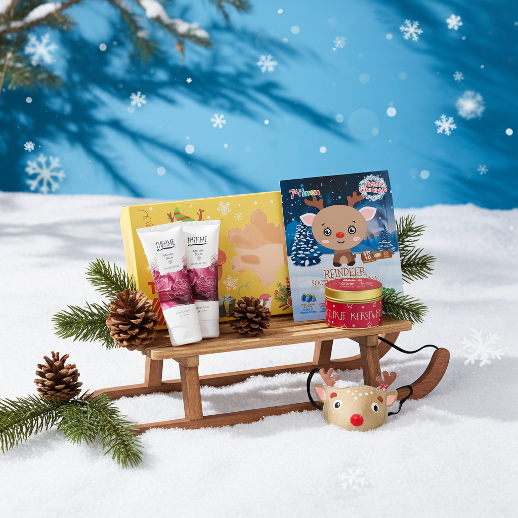 Therme Cadeauset Kerst Mystic Rose Douche - Handbalm - Masker & Kaars Kerstwensen