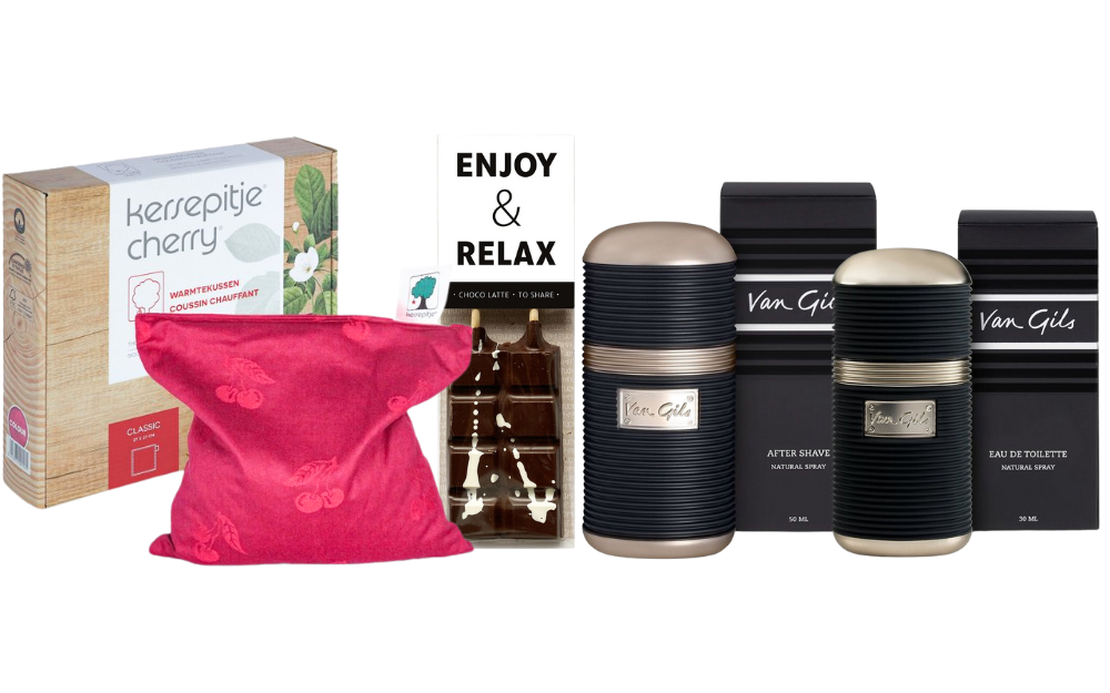 Van Gils Cadeauset Warme Kerst Chocolade & Warmtekussen Strictly For Men