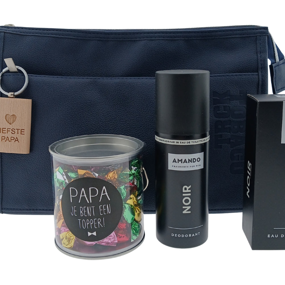 Amando Noir Cadeauset met Toilettas - Sleutelhanger - Snoepblikje