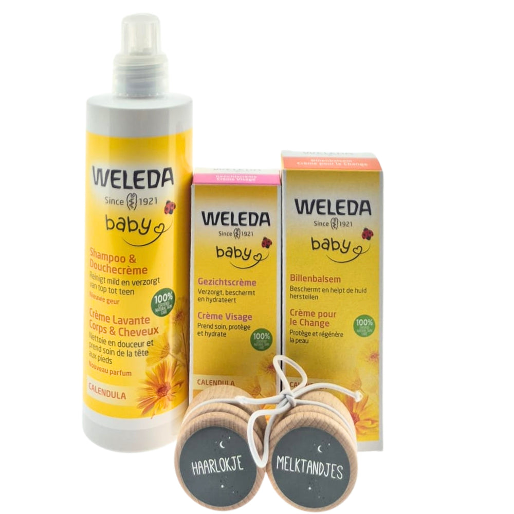 Weleda Baby Cadeauset Verzorging met Haarlokje & Tandjes bewaardoos