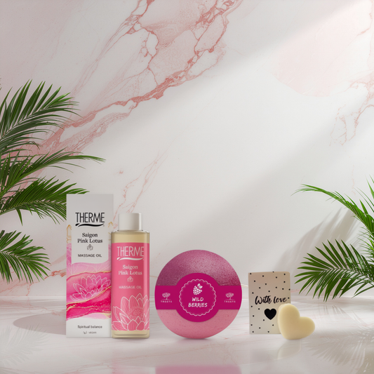 Therme Cadeauset Valentijn Saigon Massage olie & Treets Bruisbal
