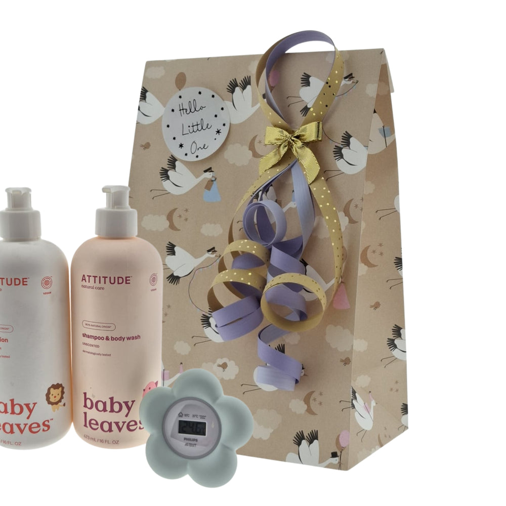 Attitude Baby Cadeauset – Body Leaves met Badthermometer