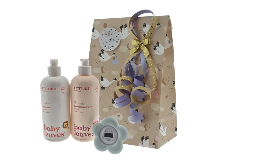 Attitude Baby Cadeauset – Body Leaves met Badthermometer