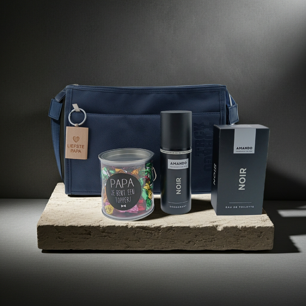 Amando Noir Cadeauset met Toilettas - Sleutelhanger - Snoepblikje