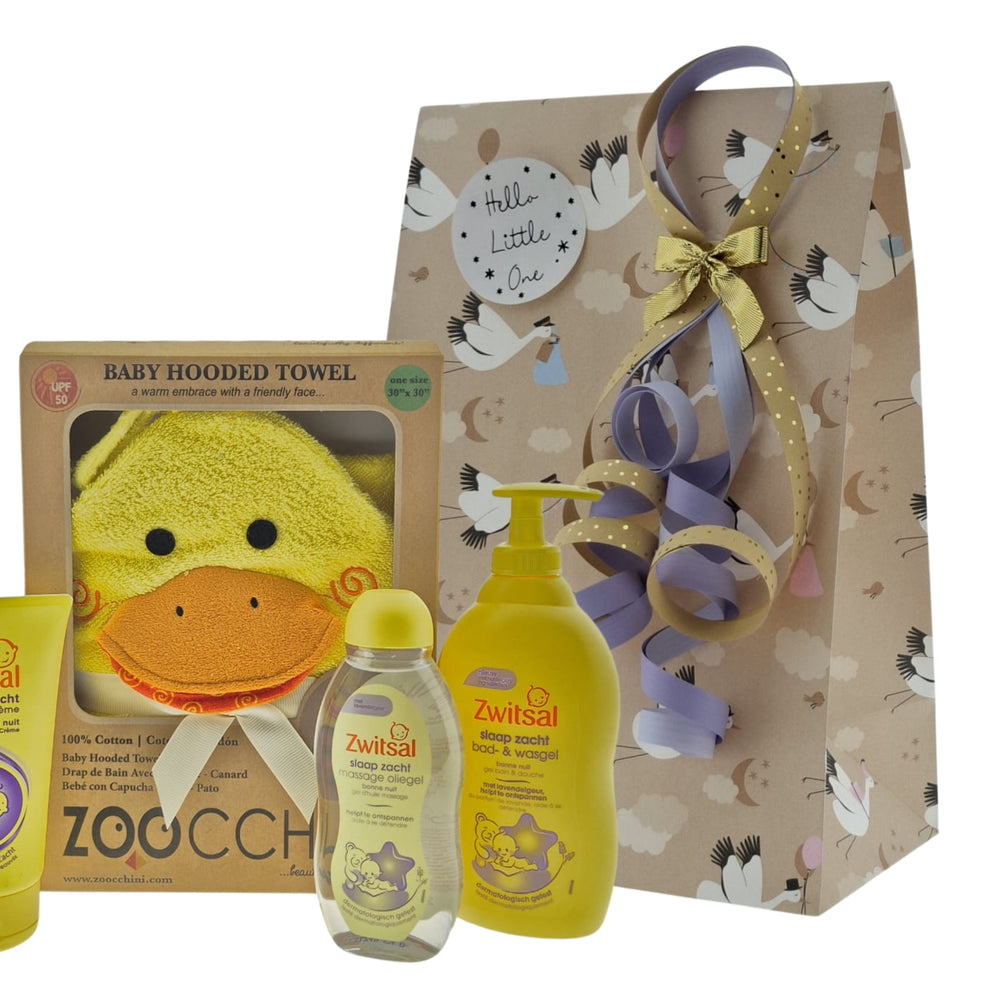 Zwitsal Slaap Zacht Cadeauset met Zoocchini Badcape Eend