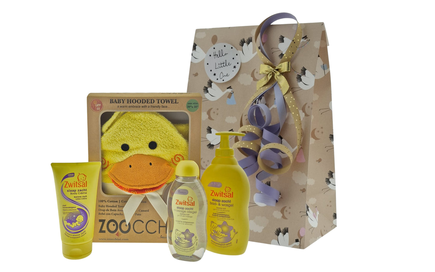 Zwitsal Slaap Zacht Cadeauset met Zoocchini Badcape Eend