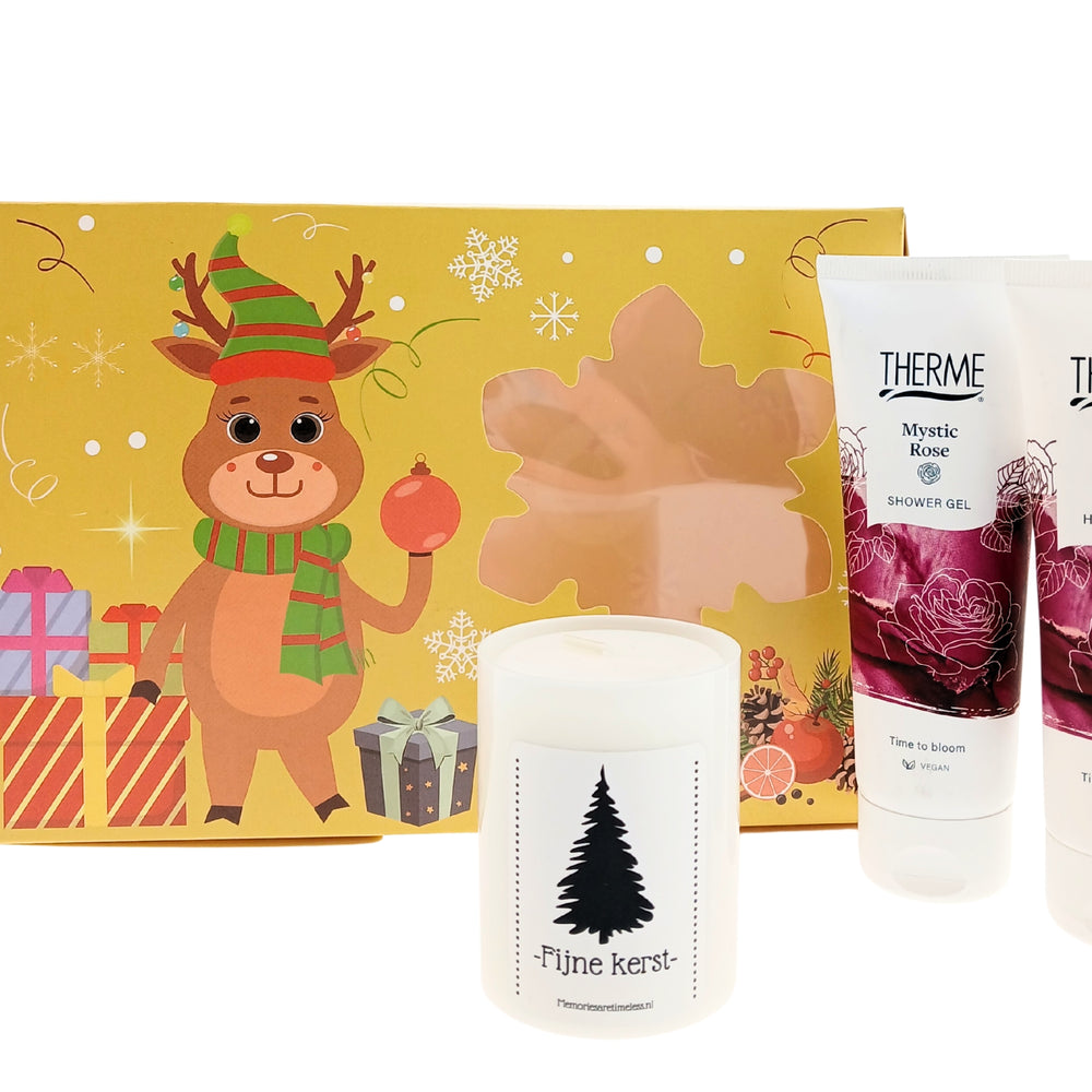 Therme Cadeauset Kerst Mystic Rose Body & Fijne Kerst Kaars