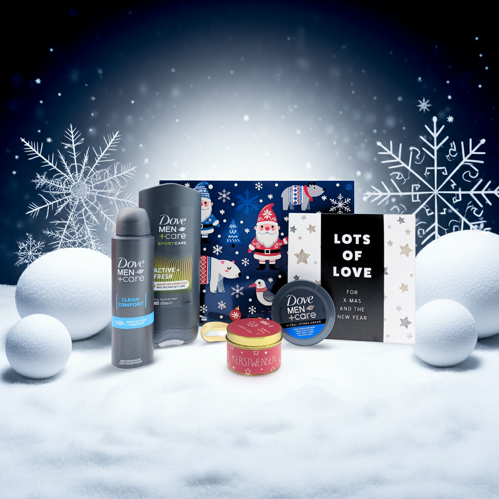 Dove Gift Set Men Christmas Body &amp; Deodorant, Chocolate Wishes &amp; Candle Christmas Wishes 