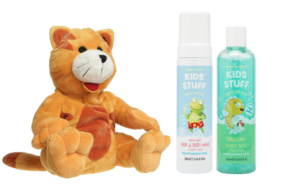 Cherry Belly Cadeauset Kersenpit Warmteknuffel Kat & Kids Stuff Bad Blauw