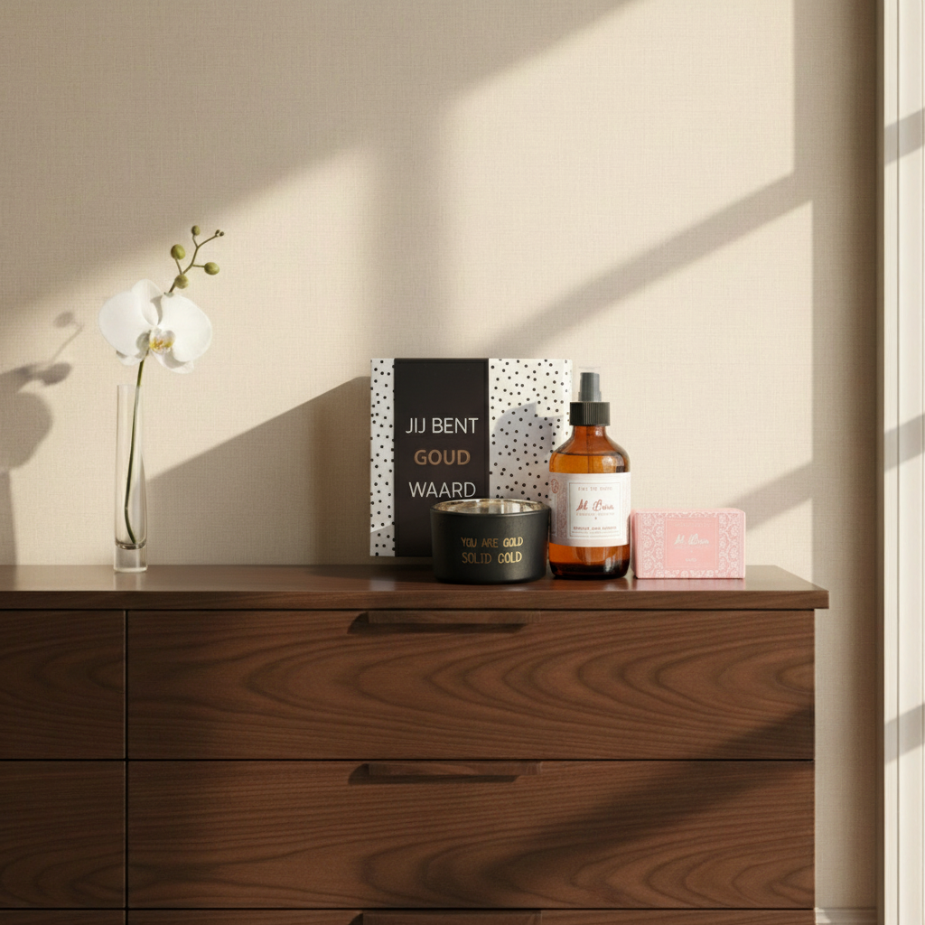 Al Bara Cadeauset Rozenwater Zeep met Kaars  Chocoladewens