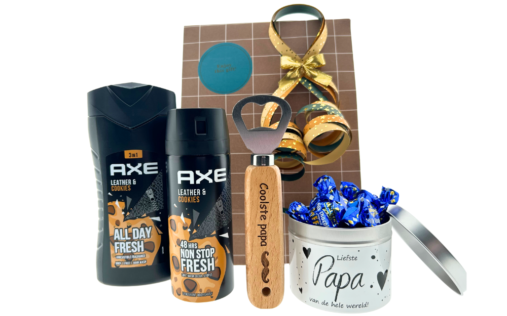 Axe Cadeauset Leather & Cookies Flesopener Papa