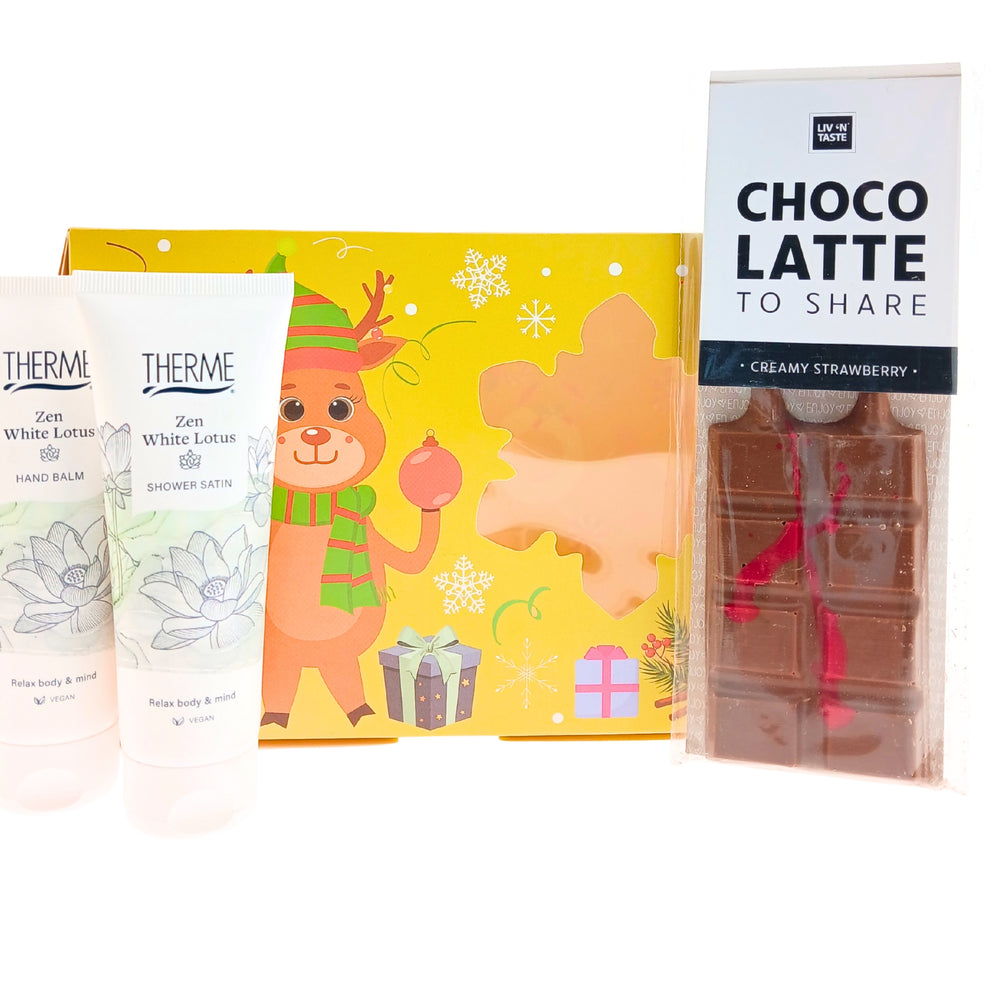 Therme Cadeauset Zen White Lotus Douche - Handbalm & Chocolade  to Share
