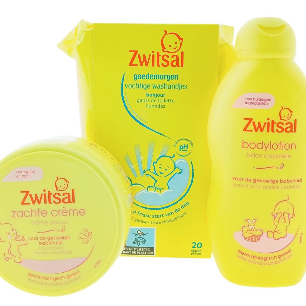 Zwitsal Baby Cadeauset Body Verzorging met Washandjes